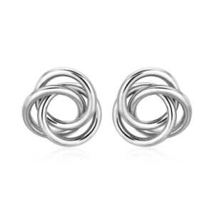 Polished Open Love Knot Earrings in Sterling Silver