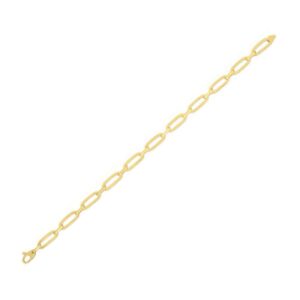 14k Yellow Gold 7 1/4 inch Bombay Paperclip Chain Bracelet (4.60 mm)