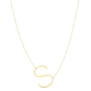 14K Yellow Gold Yours Truly Large Initial S Necklace