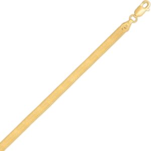 Sterling Silver Yellow Gold Plated Imperial Herringbone Chain (3.40 mm)