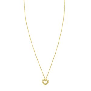 14K Yellow Gold Petite Diamond Heart Necklace