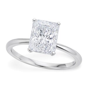 3 Carat Radiant Lab Grown IGI G/VS1 Diamond Solitaire Ring in 10K White Gold