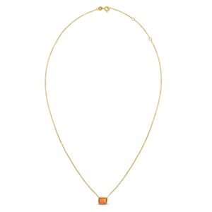 14K Yellow Gold Emerald Cut Citrine Necklace