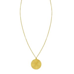 14K Yellow Gold Radiating Circle Necklace