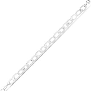 Sterling Silver Rhodium Plated Italian Oval Link Chain (8.70 mm)
