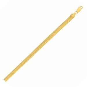 14K Yellow Gold Oval Snake Chain Bracelet (5.30 mm)