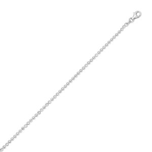 Sterling Silver Rhodium Plated Moon Cut Bead Chain (2.50 mm)