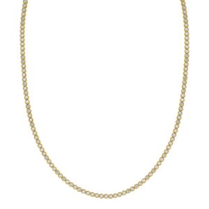 14K Two Tone Gold Diamon Oro Tennis Necklace (2.40 mm)