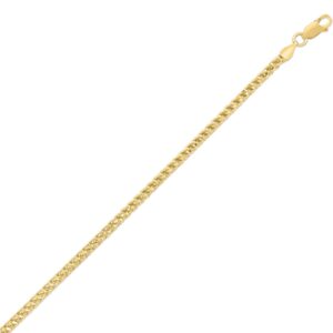 Sterling Silver Yellow Gold Plated Diamond Cut Franco Chain (3.20 mm)