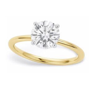1 Carat Round Lab Grown IGI G/VS1 Diamond Solitaire Ring in 10K Yellow Gold
