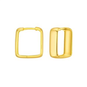 14 Yellow Gold Square Hoop Earrings