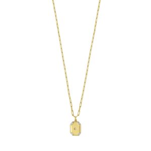 Sterling Silver Gold Plated Cubic Zirconia Octagonal Star Locket Necklace