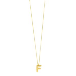 14K Yellow Gold Helium Initial F Pendant
