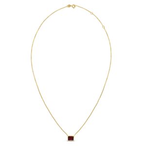 14K Yellow Gold Emerald Cut Garnet Necklace