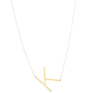 14K Yellow Gold Yours Truly Large Initial K Necklace