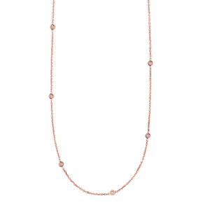 14K Rose Gold Diamonds by the Yard Necklace