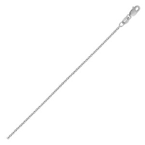 14k White Gold Round Cable Link Chain (2.6 mm)