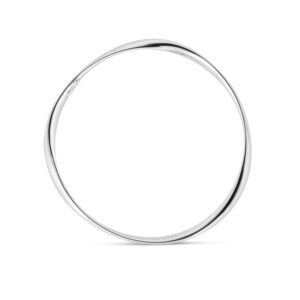 Sterling Silver Rhodium Plated Slip On Fancy Bangle