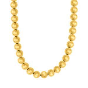 Sterling Silver Gold Plated Bold Bead Necklace