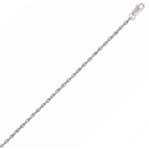 14k White Gold Machine Rope Chain (1.10 mm)