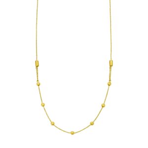 14K Yellow Gold Adjustable Bead Link Necklace