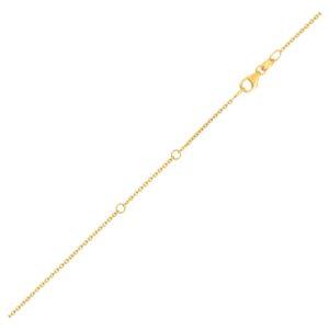 18K Yellow Gold Double Extendable Cable Chain (1.30 mm)