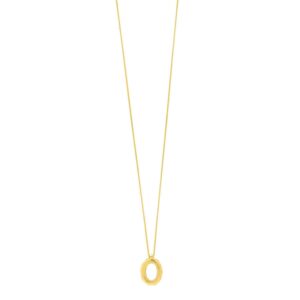 14K Yellow Gold Helium Initial O Pendant
