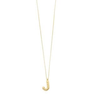 14K Yellow Gold Helium Initial J Pendant