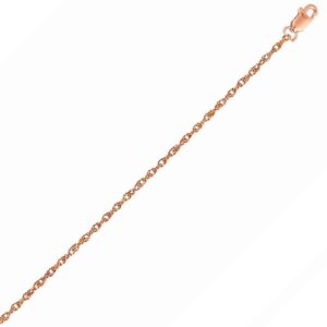14k Rose Gold Machine Rope Chain (1.10 mm)