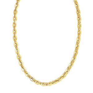 14K Yellow Gold Mirror Rolo Link Chain Necklace (7.30 mm)
