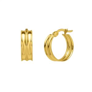 Medium Concave Hoop Earrings in 14K Yellow Gold