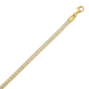 Sterling Silver with Gold Plated Ice Barrel Chain (5.00 mm)