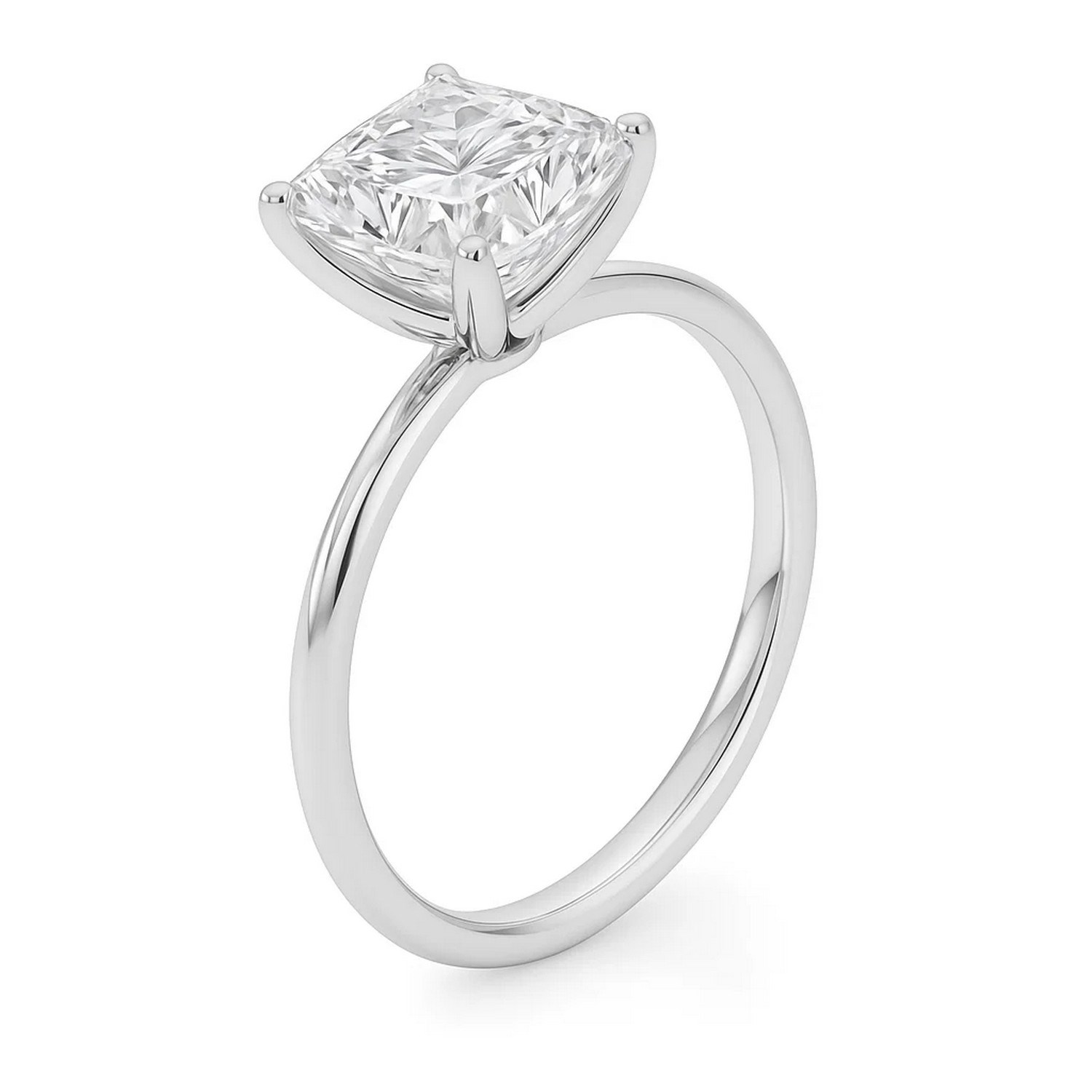 5 Carat Princess Lab Grown IGI G/VS1 Diamond Solitaire Ring in 14K White Gold - Image 2