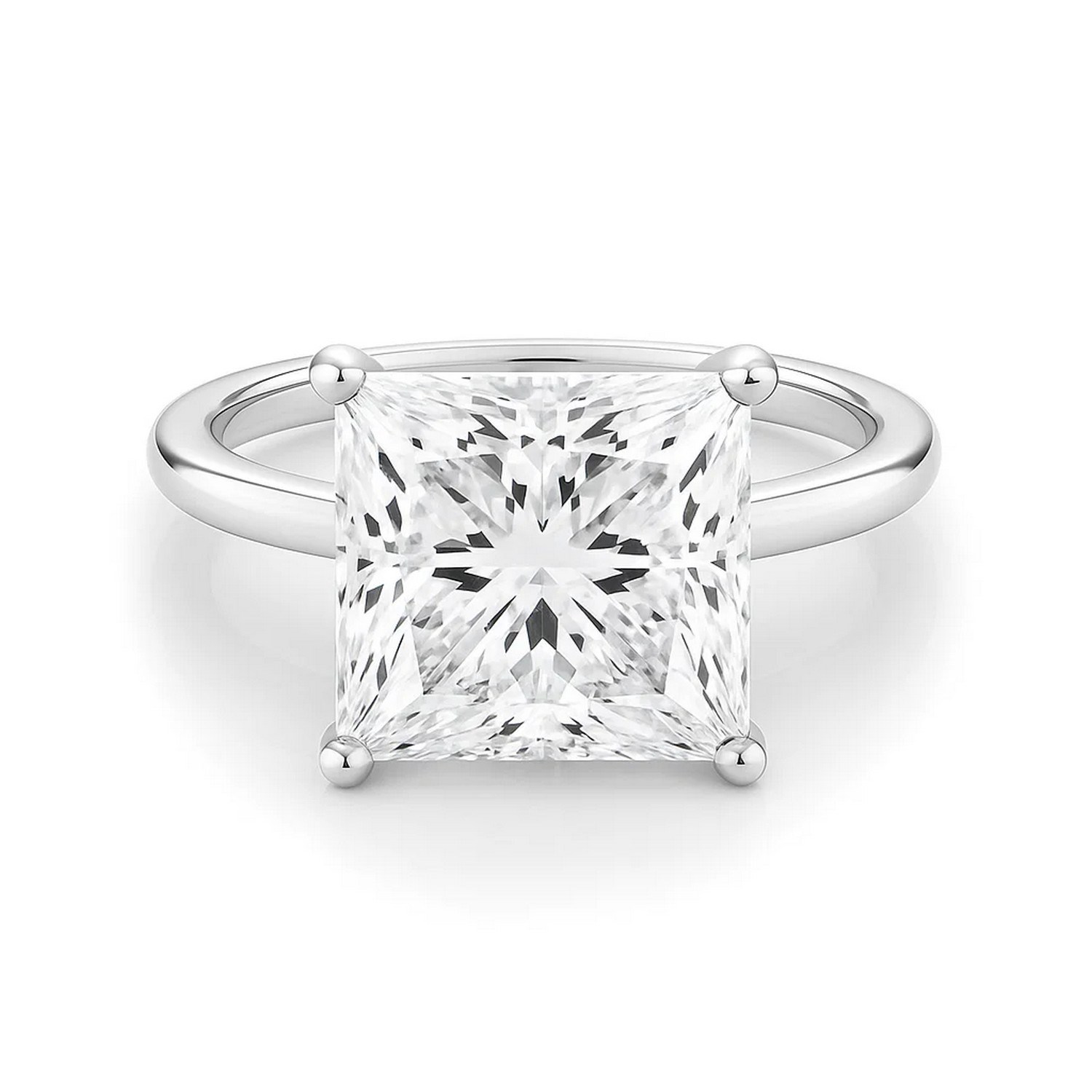 5 Carat Princess Lab Grown IGI G/VS1 Diamond Solitaire Ring in 14K White Gold - Image 3