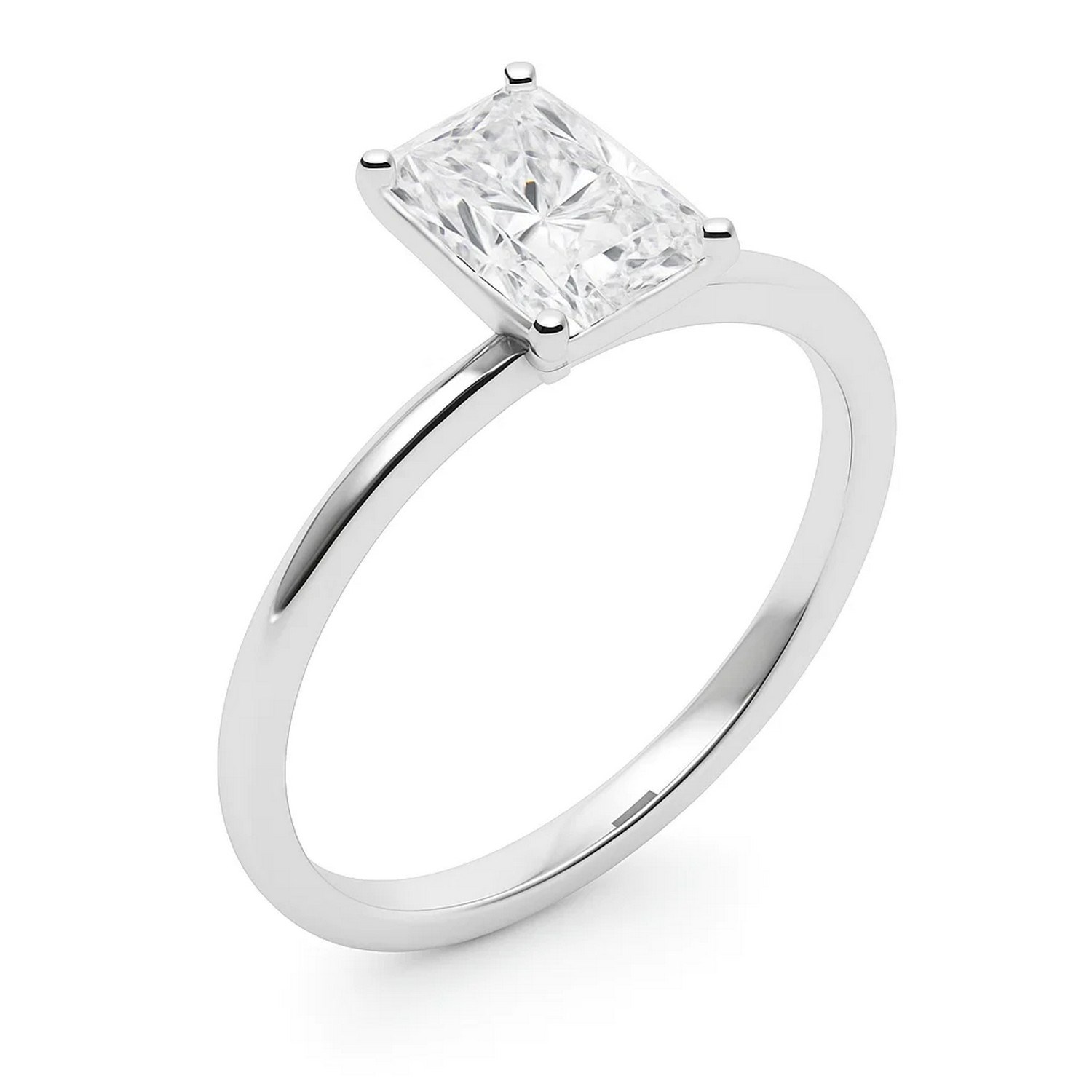 5 Carat Radiant Lab Grown IGI G/VS1 Diamond Solitaire Ring in 14K White Gold - Image 2