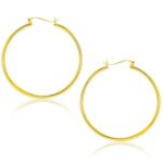 10k Yellow Gold Polished Hoop Earrings (1.5x40mm)