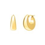 14k Yellow Gold Large Tapered Hoop Earrings(20x20mm)