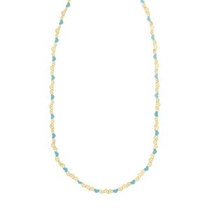 Sterling Silver Gold Plated Blue Enamel Hearts Necklace