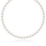 14k Yellow Gold Necklace with White Freshwater Cultured Pearls (6.0mm to 6.5mm)