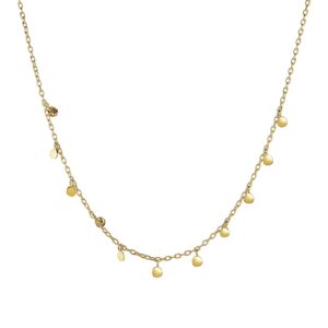 Choker Necklace with Hammered Beads in 14k Yellow Gold