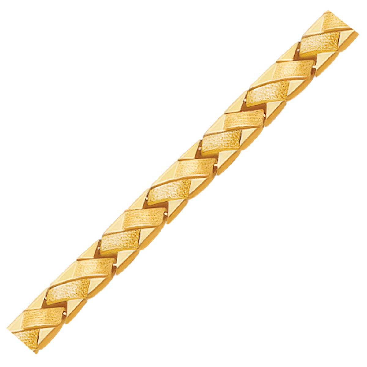 14k Yellow Gold Fancy Basket Weave Line Bracelet (4.85 mm) - Image 2