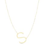 14K Yellow Gold Yours Truly Large Initial S Necklace