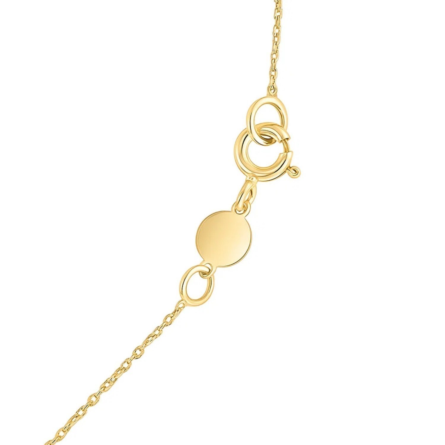 14K Yellow Gold Mini Diamond Q Initial Pendant Necklace - Image 3