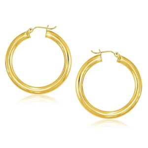 14k Yellow Gold Polished Hoop Earrings (5x40mm)