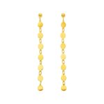 14k Yellow Gold Post Dangle Earrings with Polished Circles