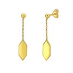 Hexagon Drop Earrings in 14K Yellow Gold