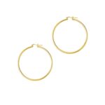 14k Yellow Gold Polished Hoop Earrings (1.5x45mm)
