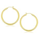 14k Yellow Gold Polished Hoop Earrings (3x40mm)