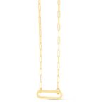 14k Yellow Gold Elongated Link Paperclip Necklace