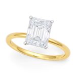 2 Carat Radiant Lab Grown IGI G/VS1 Diamond Solitaire Ring in 10K Yellow Gold